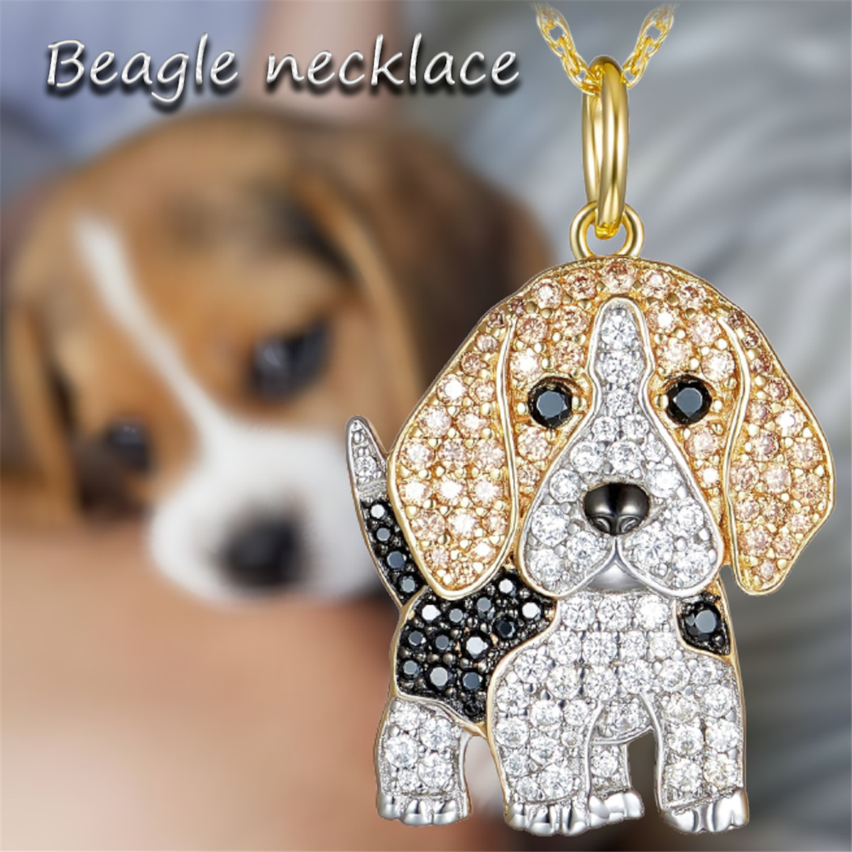 Cute Beagle Dogs Pendant Necklace Exquisite Cartoon Puppy Necklace