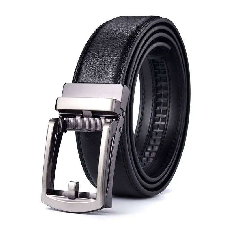 Mens Automatic Buckle Two-layer Cowhide Fashion Belt