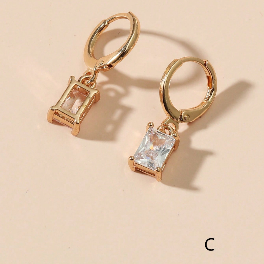Minimalist Square Zircon Earrings