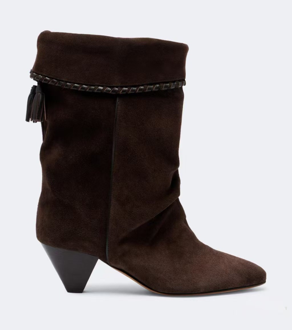 Suede Pointed-Toe Ankle Boots, picture 2 of 4