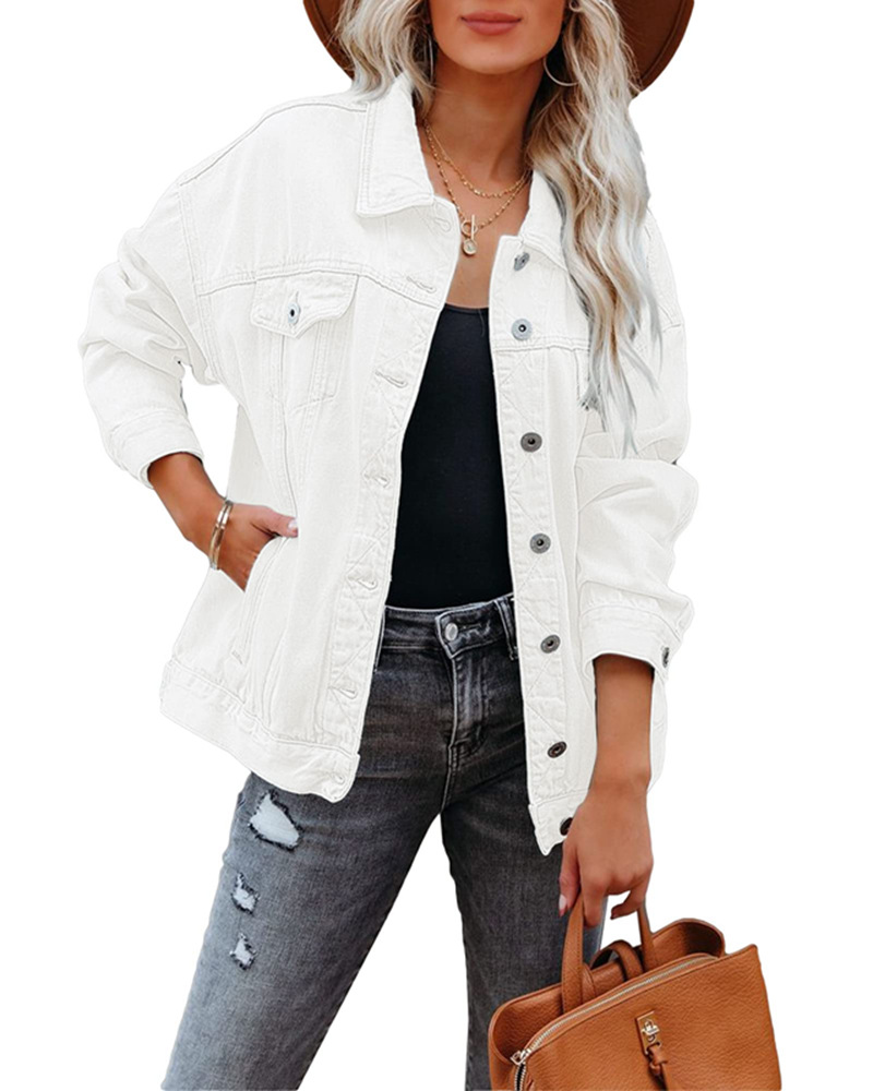 Women's Oversized Short Shawl Denim Jacket