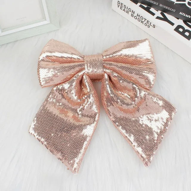 Christmas Decorations Sequined Bow Glitter Diy Scene Layout Champagne Gold - Shop at LoveMi