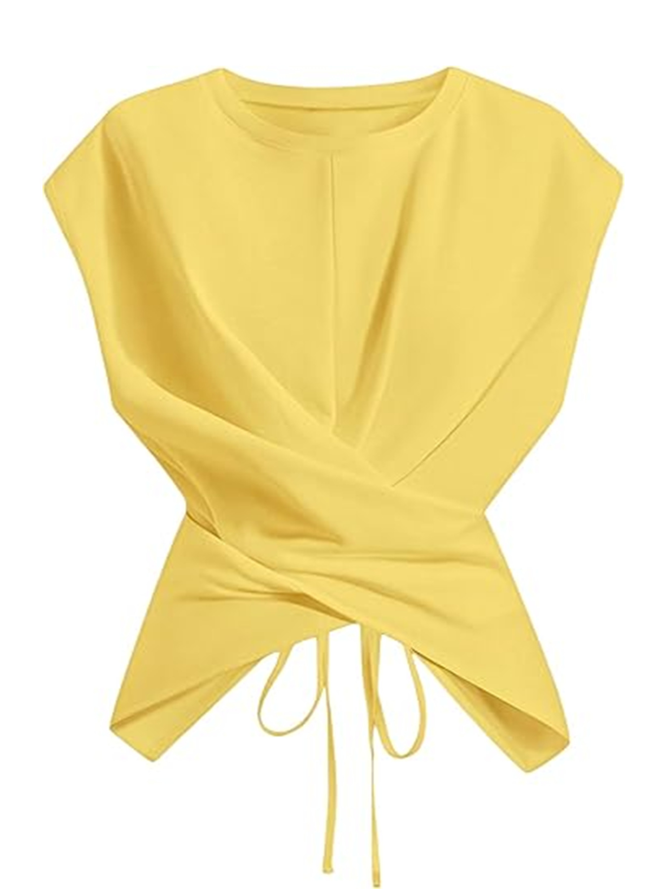 Versatile Cropped Top With A Crossover Tie At The Hem