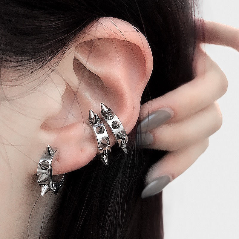 Ear Clip Plating Accessories Stainless Steel Round Earrings