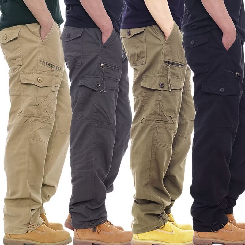 Loose-fitting Jogger Pants With A Straight Leg And Multiple Pockets Casual Trousers