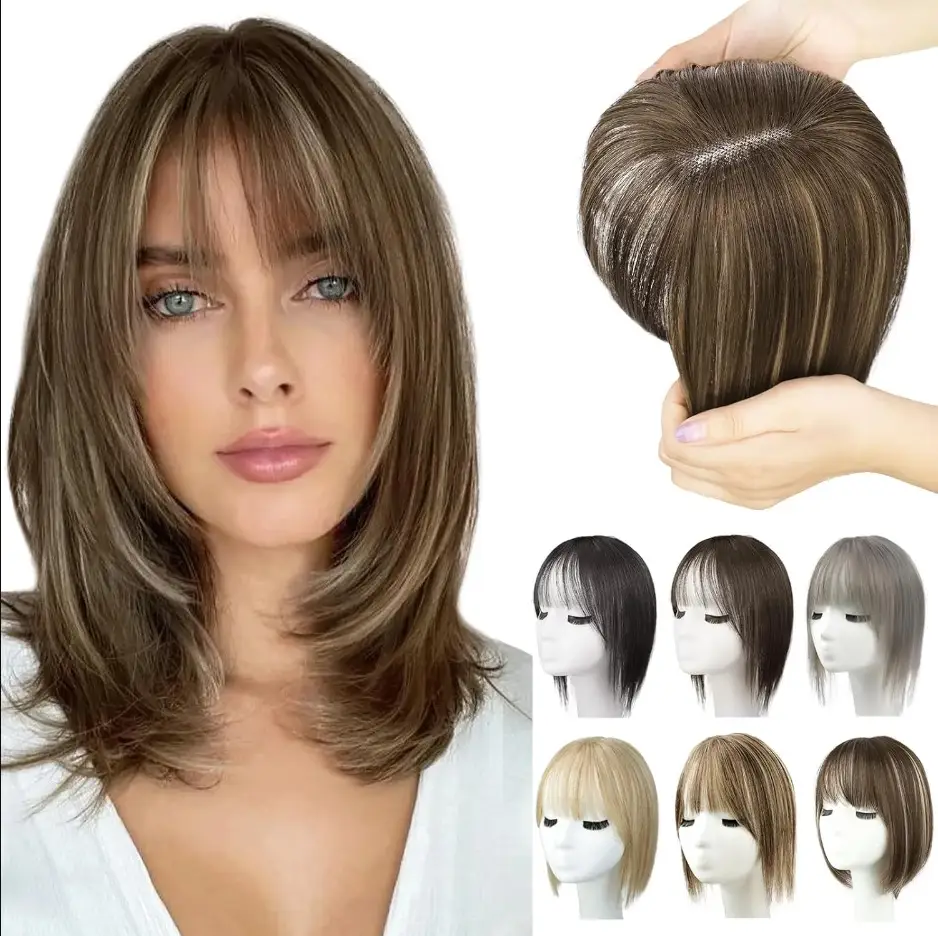 Wig Women's Natural Lightweight Breathable Cover Gray Hair Invisible