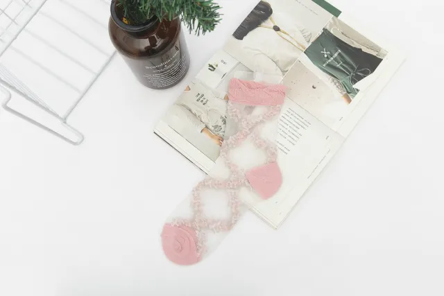 Korean Thin Glass Stockings Transparent Crystal Stockings Pink - Shop at LoveMi