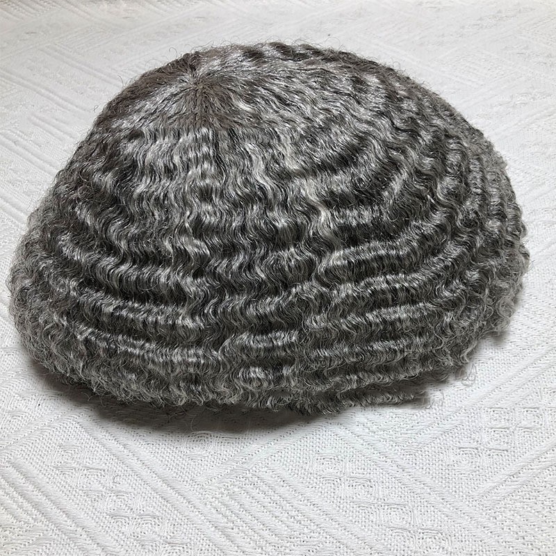 Real Human Hair Replacement Supplies Toupee 1 B50 Toothpick Curved Men's Biological Scalp — foto 9