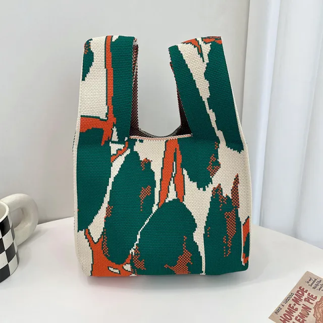 Korean Style All match Knitted Tote Bag Retro Green - Shop at LoveMi