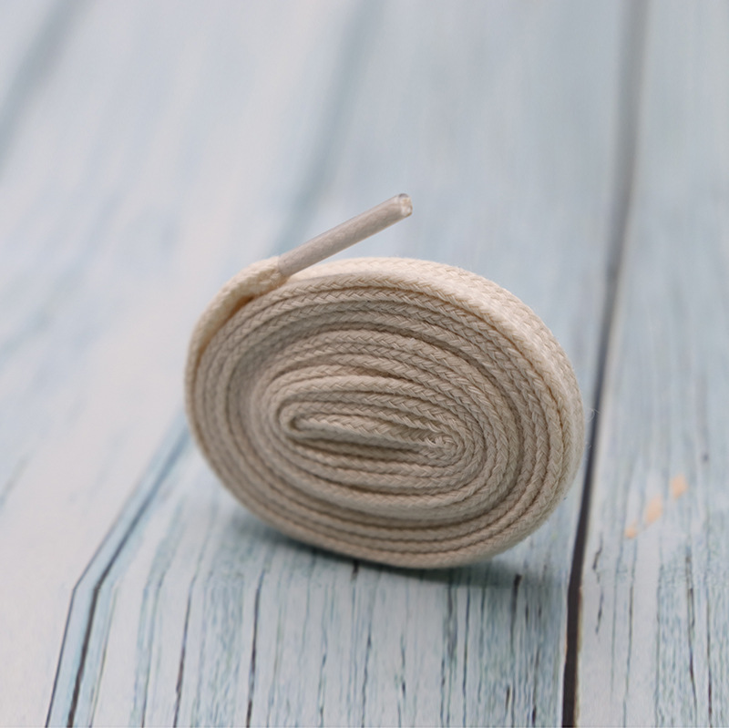 Widened And Thickened Flat Polyester Cotton Solid Color Shoelaces
