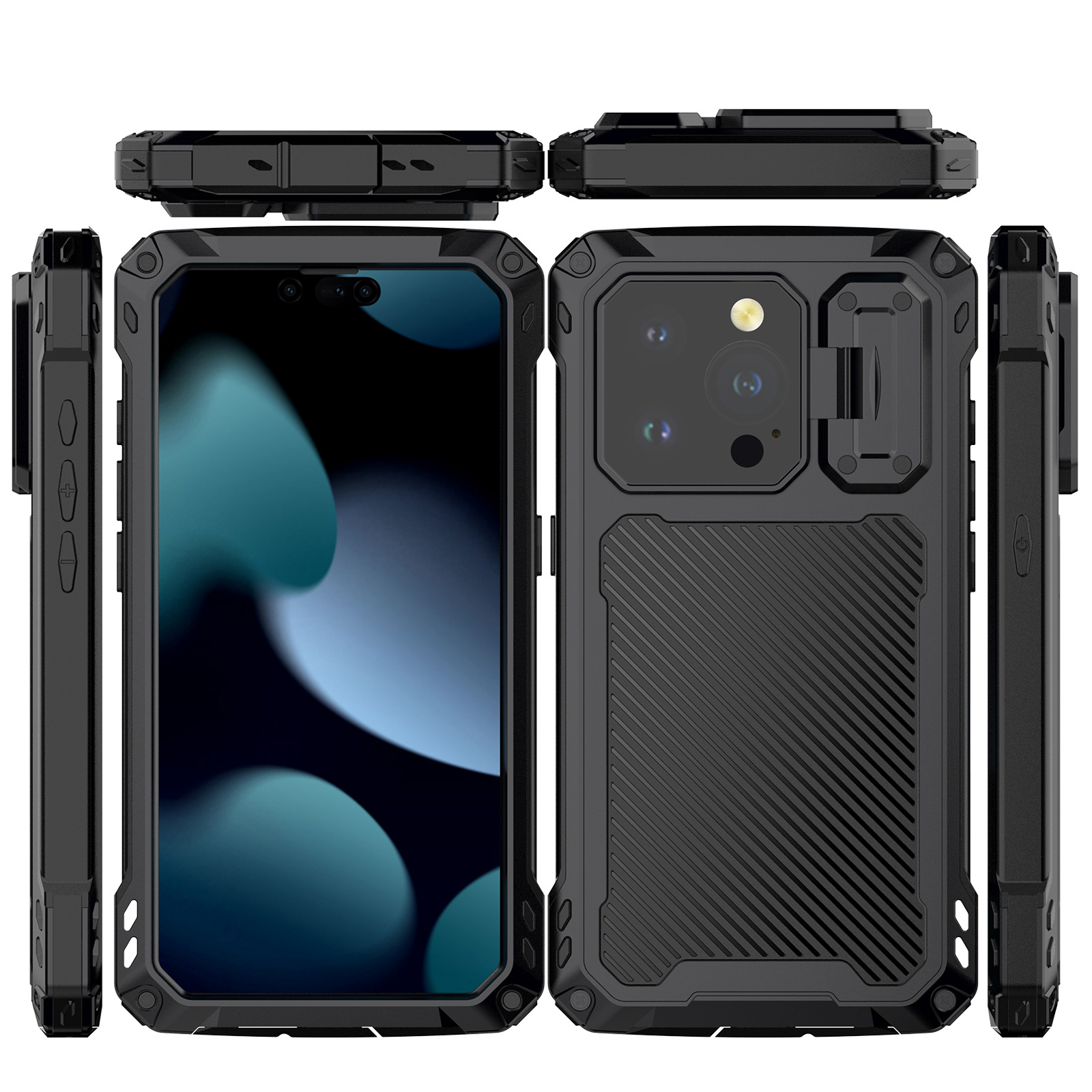 Silver Shield Phone Case With Magnetic Full Cover Lens Protection And Stand 3
