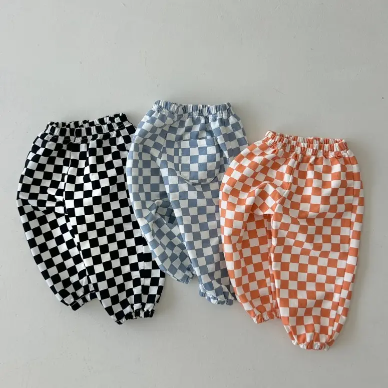 Neutral Wear Chessboard Plaid Pants