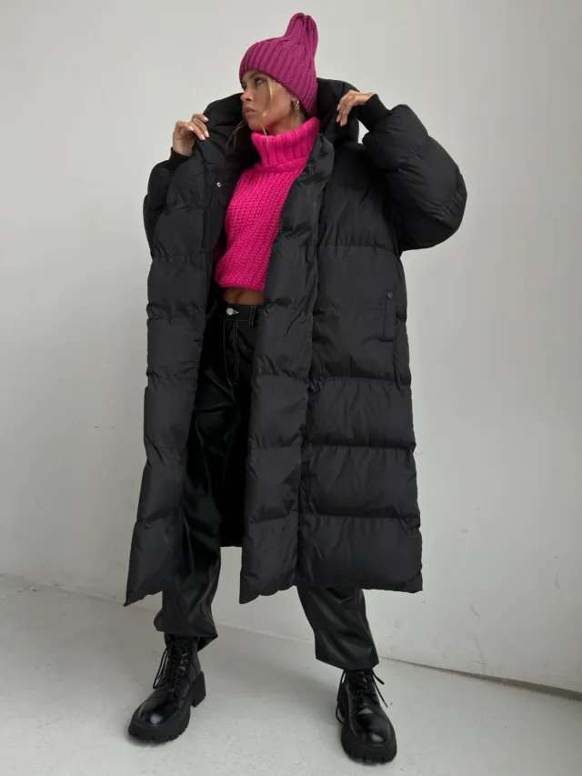 Women's Fashion Casual Style Warm Thickened Hooded Cotton Coat Jacket Black - Shop at LoveMi