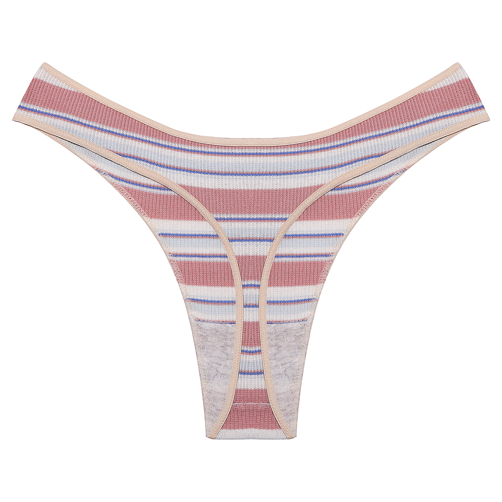 Title 9, Ladies thong panties with striped stitching, ne...