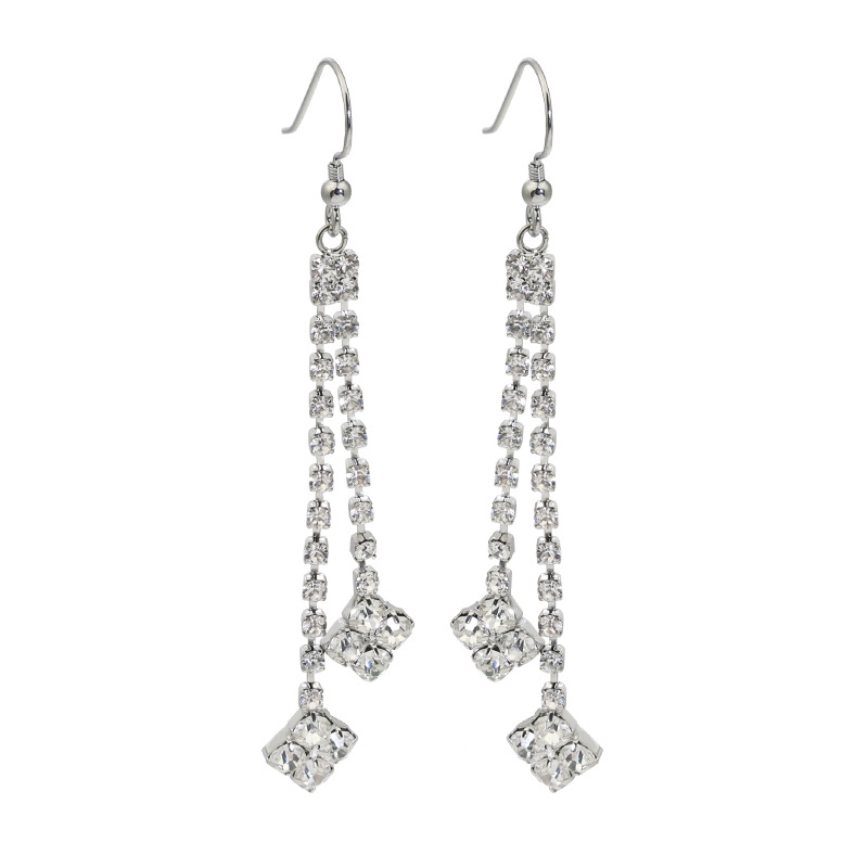 Diamond  High-grade Earrings Niche Personality Long Fringe