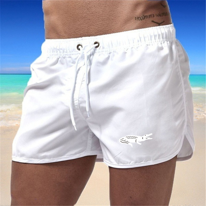 Mens Fashionable Beach Shorts Polyester Multi-Color Sports Three-Quarter-Length Shorts 2