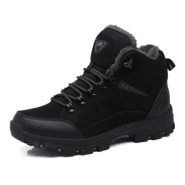 Winter Outdoors High Cotton padded Shoes Sports Climbing Shoes Black - Shop at LoveMi