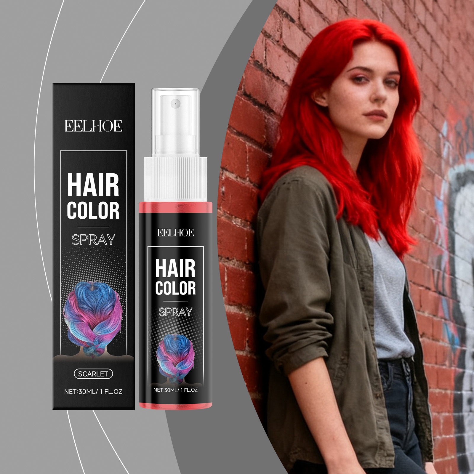 Bright Red Temporary Hair Spray For Everyday Styling And Careeasy To Apply Long-lasting Color And Moisturizing