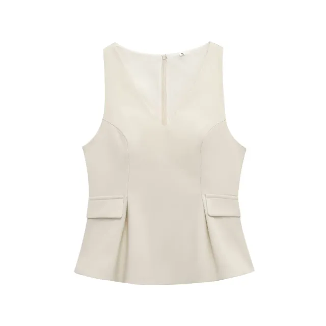 European And American Fashion Flip Solid Color Vest As Shown In The Figure - Shop at LoveMi