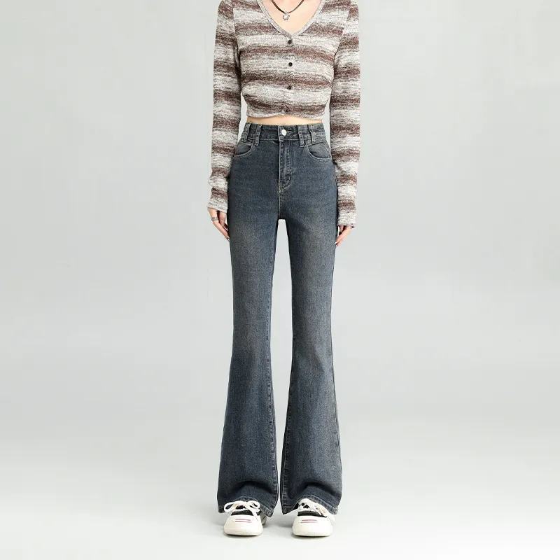 Fashion Cement Grey Jeans For Women - Cement Grey