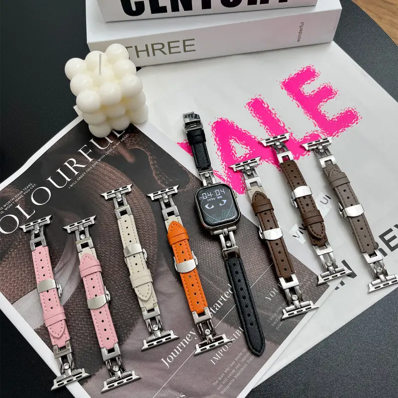 Watch Strap Inlaid With Genuine Leather