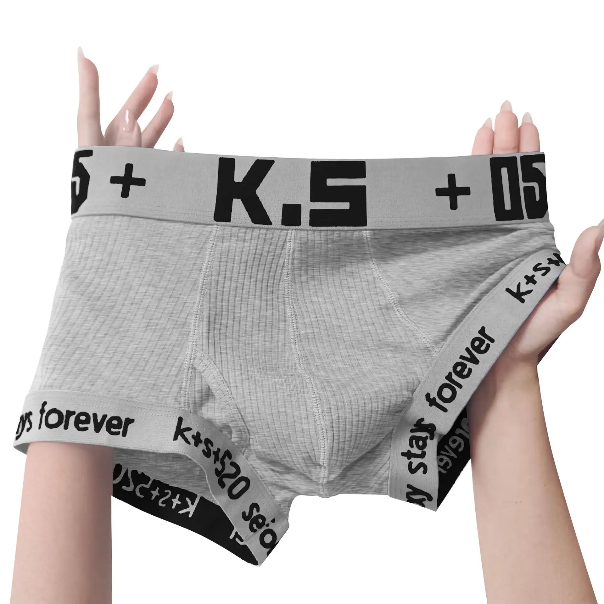 Threaded Cotton Four-corner All-cotton Plus-size Boxer Briefs Shorts