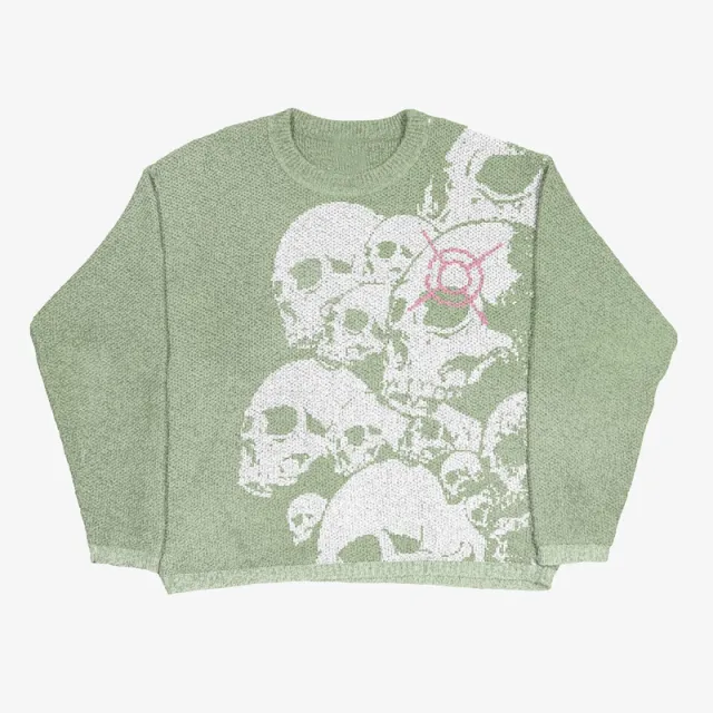 Women's Round Neck Couple Sweater Light Green - Shop at LoveMi