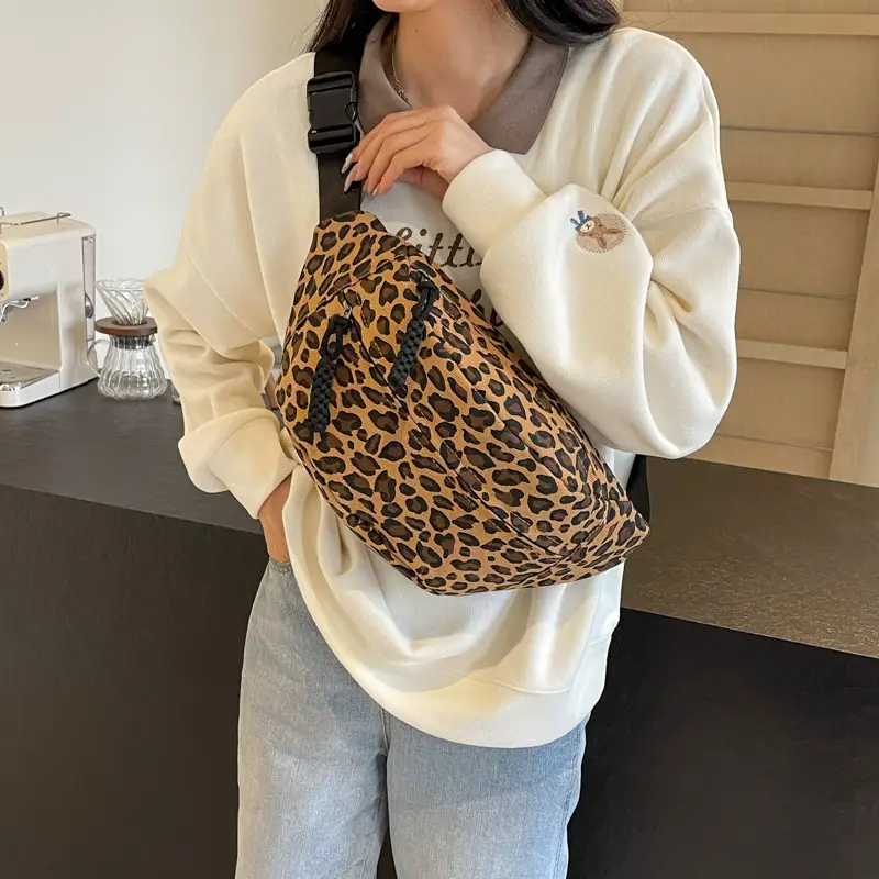 Leopard Print Shoulder Chest Bag Sports