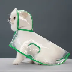 Pet Supplies Dog Transparent Plastic Raincoat - Green - View 1