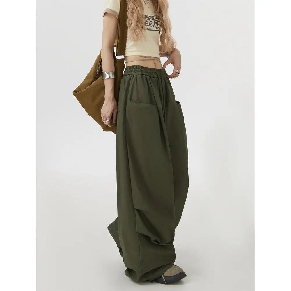 American-style Hiphop Vintage Workwear Casual Pants For Women