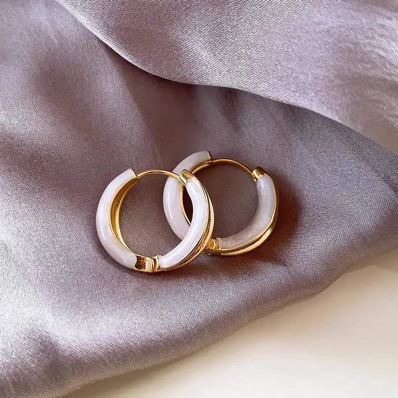 Autumn And Winter Drip Glazed Ear Clip Earrings For Women