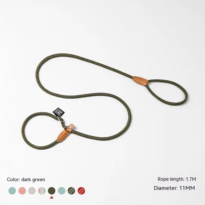 Large, Medium And Small Dogs Explosion-proof Hand Holding Rope — Dark green, Applicable within 10to75kg