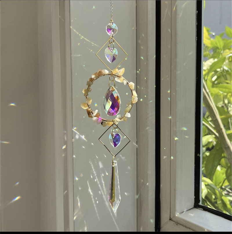 Colored Loving Heart Crystal Pendant Garden Pendant