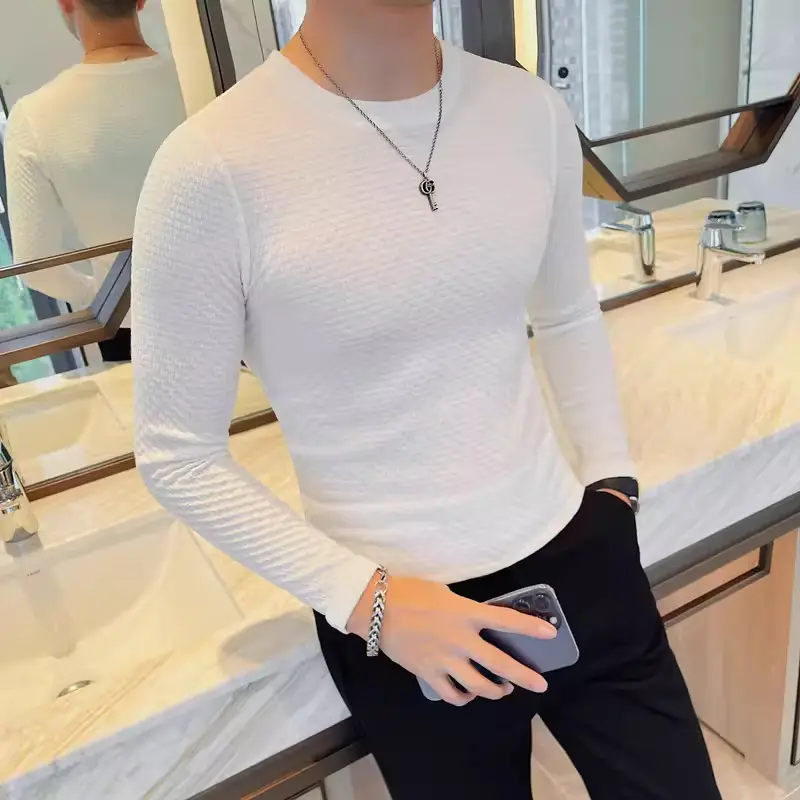 Round-neck Long-sleeve Slim-fit Bottoming Shirt
