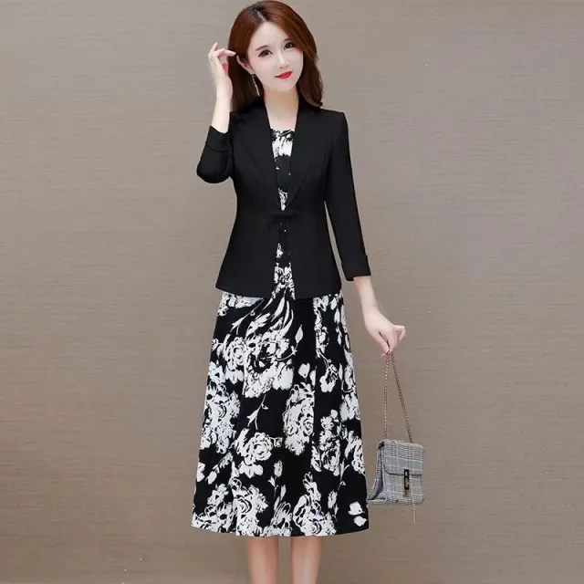 Fashion Elegant Lady Small Suit Two piece Suit Dress Black Suit - Shop at LoveMi