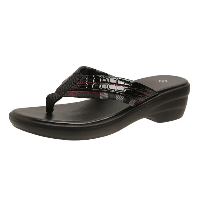Flip Flops Wedge Platform Sandals Slippers Women Black - Shop at LoveMi