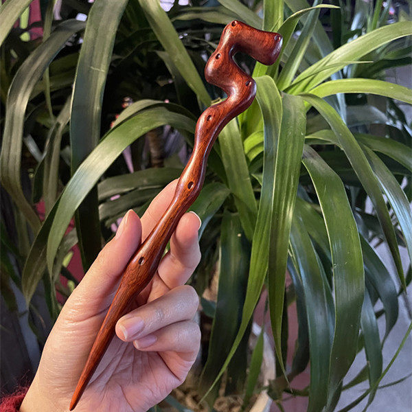 Ebony Antique Carved Hairpin 8