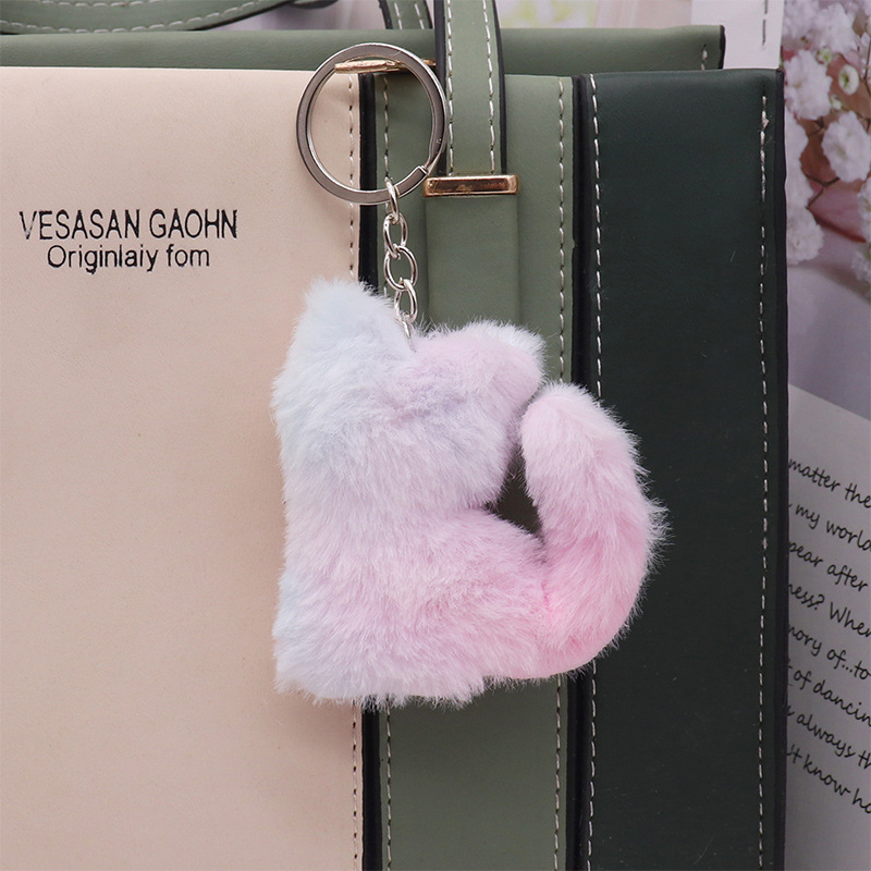 Cute Simple Colorful Love Plush Key Chain Pendant Butterfly
