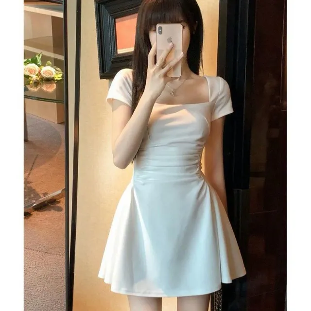 Hepburn Style Little Black Dress A Line Skirt White - Shop at LoveMi