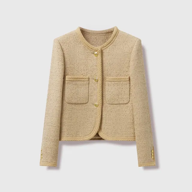 Milk Tea Memory Winter High grade Wool Simple And Short Coat 8851 Milk Tea Memory - Shop at LoveMi