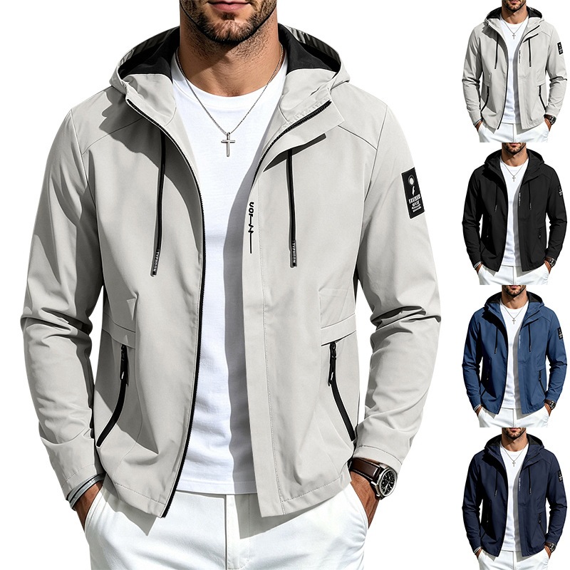 Mens Lightweight Loose-fit Outdoor Sports Hooded Jacket product image