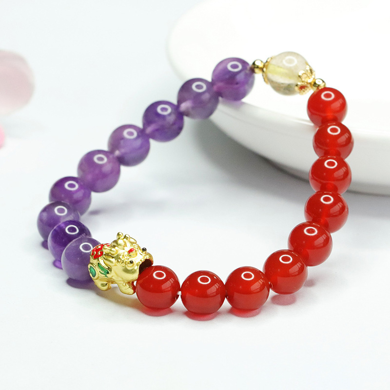 Amethyst Red Agate Bracelet For Women