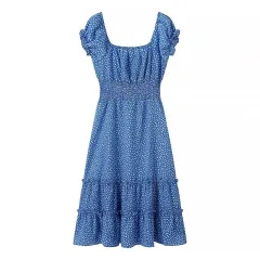 Women's Elegant And Fashionable Printed Midi Dress - Printing-S - View 1