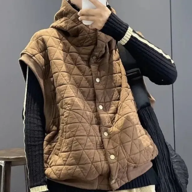 Women's Fashion Casual All match Hoodie Vest Coffee Color - Shop at LoveMi