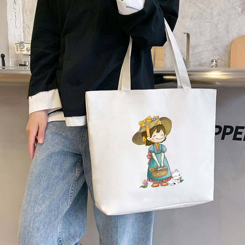 Women's Canvas Bag New Shoulder Handbag Student Tote One Piece — foto 21