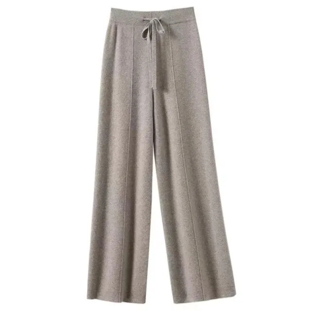 Women's Wool High Waisted Casual Wide Leg Pants Camel - Shop at LoveMi