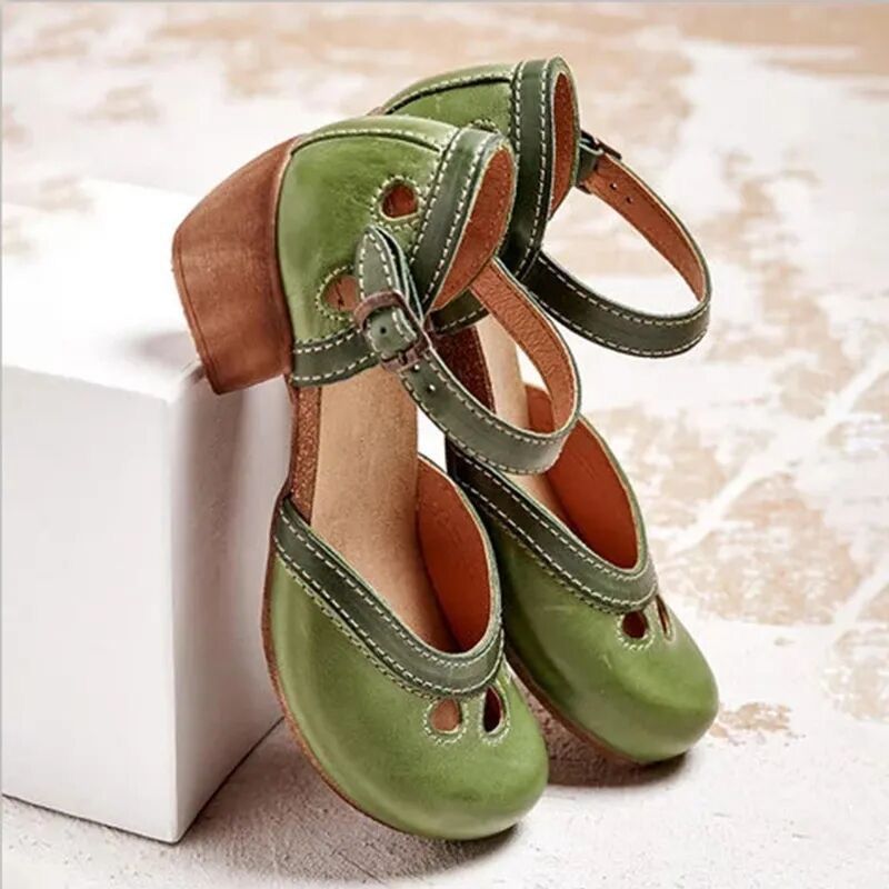 Plus-size Womens High-heeled Buckle Sandals
