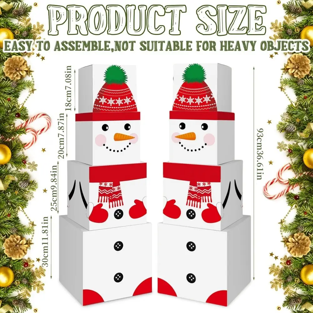 Christmas Stacked-box Snowman Decoration Event Party