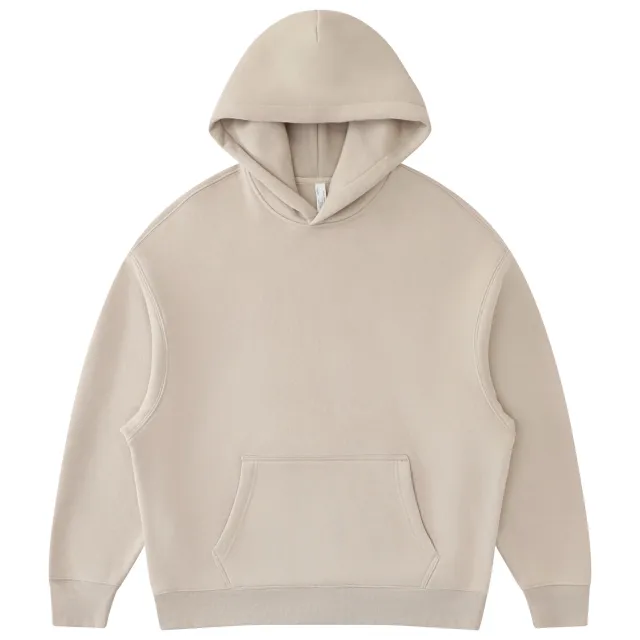 Loose fitting Large Size Plus Velvet Thickened Hooded Sweatshirt Khaki - Shop at LoveMi