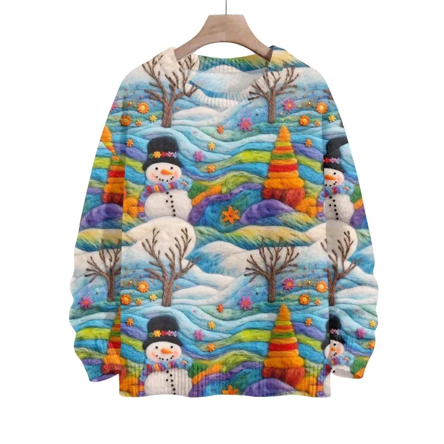 Thick Needle Sweater 3D Digital Printing Women's Christmas Top 32Z Other 1 L - Shop at LoveMi